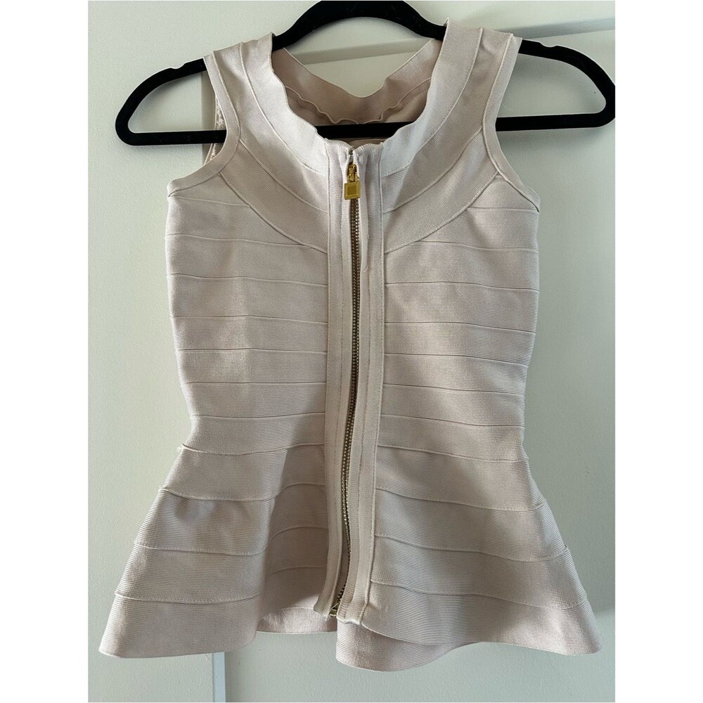 Herve Leger by Max Azria VELEKA Bandage Zip Front Top Size Small